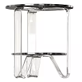 Modern Transparent Acrylic Side Table With Black Round Top And Minimalist Design