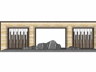 Modern landscape wall Characteristic landscape wall 3d model