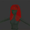 Human Torso Model With Brown Long Hair Bangs And Extended Arms