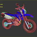 Yamaha Blue And White Off Road Motorcycle With Modern Design And Large Tires