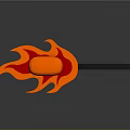 Traditional Samurai Sword With Orange Decorative Blade White Handle On Black Background