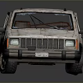 Old Rusty SUV Vehicle With Worn Exterior And Vintage Design Features