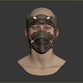 Intricate Metallic Facial Mask On Mannequin Head With Detailed Design