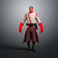 Stylish Game Character With White Coat Red Cuffs And Brown Pants Standing Pose