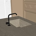 Modern wash basin faucet integrated basin 3d model