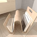 Modern Minimalist Wooden Foldable Bookshelf With Simple Design And Organized Books