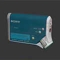 Sony Compact Digital Audio Player With Turquoise And Silver Design Display And Control Buttons 3d model