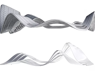 Modern Pergola Design With Streamlined Curved Wave Like Architectural Structure 3d model