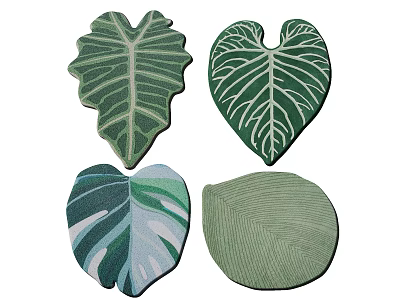 Inflatable Leaves With Various Shapes Green Vein Patterns And Decorative Designs 3d model