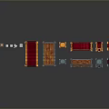 Colorful Building Block Model Components With Red Orange Blue Long Strips And Blocks