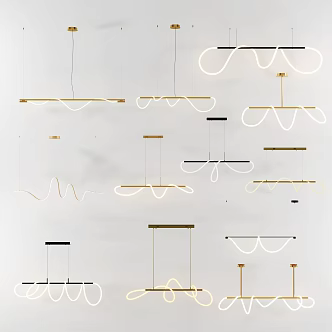 Line arc chandelier 3d model