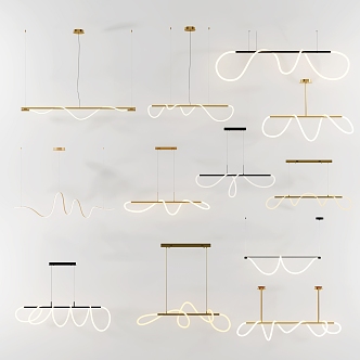 Line arc chandelier 3d model