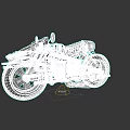 Rugged Vintage Industrial Motorcycle Featuring Metallic Body Spring Suspension And Mechanical Details