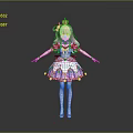 Elegant Pink Haired Princess Character In Frilly Dress With Crown White Stockings And Decorative Details