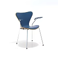 Blue Accent Chair with Stylish Armrests and Modern Metal Legs for Contemporary Living Spaces