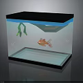 Clear Fish Tank Interior With Colorful Fish Green Aquatic Plants And Black Top