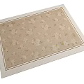 Square Beige Floral Pattern Rug With Decorative Border For Home Decor 3d model