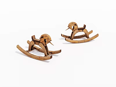 Classic Handcrafted Wooden Rocking Horse Toys With Smooth Finish And Stable Design 3d model