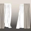 Elegant Beige and White Flowing Curtains for Modern Home Window Decoration