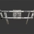 Sturdy Industrial Metal Equipment With Circular Frame Central Hole And Rectangular Plates