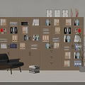 Modern Wooden Bookcase With Multiple Compartments Books And File Folders In Home Office