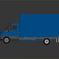 Blue Box Truck Commercial Cargo Transport Vehicle With Smooth Exterior Design