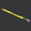 Yellow Pencil With Green BIC Logo And Pink Eraser For Daily Writing