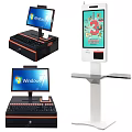 Commercial Equipment Cash Registers And Self Service Kiosks With Touchscreen Displays For Modern Retail Business