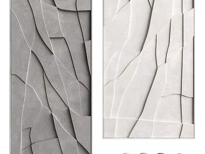 Abstract Artworks Featuring Geometric Textures In Gray Tones 3d model
