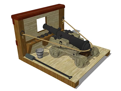 vintage cannon ancient cannon 3d model