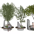 Modern Tree Pool Alien Tree Pool Seat Landscape Seat 3d model