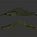 Detailed 3D Green And White Interlocking Irregular Shaped Terrain Construction Components
