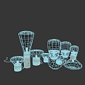 Modern Table Lamps With Glass Shades And Wooden Bases In Various Designs