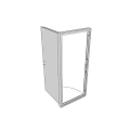 Modern Glass Swing Door Design With Transparent Panel And Metal Frame