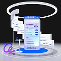 AI Health Management Center Island With Smartphone Display Stand And Information Interface