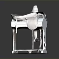 Leather Horse Saddle Placed On Metal Stand For Equestrian Equipment