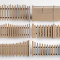 Various Wooden Railing Designs With Different Slat Structures For Outdoor Decoration 3d model
