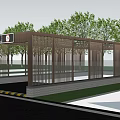Modern Covered Carport With Glass Roof Parked Car And Surrounding Greenery
