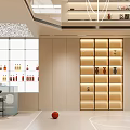 Modern Indoor Game Room Interior With Basketball Hoop And Court