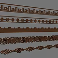 New Chinese style window grilles line pane corner line 3d model