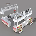 Vibrant Flower Shop Bar Counter With Colorful Blooms And Decorative Flower Buckets