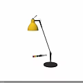 Desk Lamp With Yellow Shade Black Stand Adjustable Arm Modern Design For Home Study