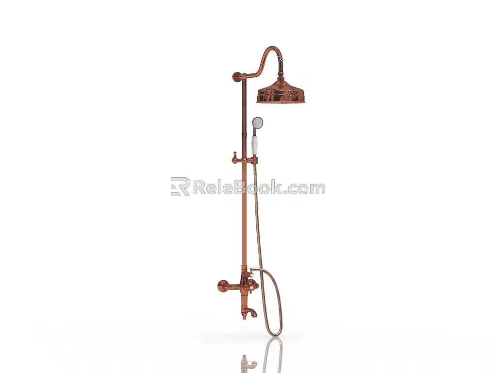 Modern shower with large shower 3d model