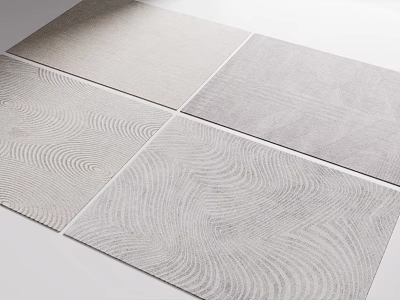 Square Rugs With Textured Patterns And Neutral Tones 3d model