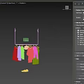 Hanging Clothes Collection with White Gray and Dark Sweaters Tops and Coats
