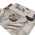 Modern sofa coffee table combination 3d model