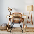 Nordic Desk Chair Desk Chair Combination 3d model