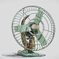Vintage Green FANCO Fan With Metal Grille And Retro Cooling Blades For Home Use