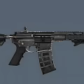 Black Modern Tactical Rifle With Rail System Magazine And Barrel Design