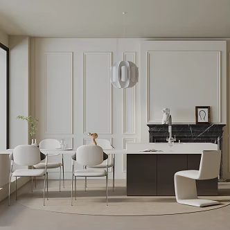 Modern dining table 3d model
